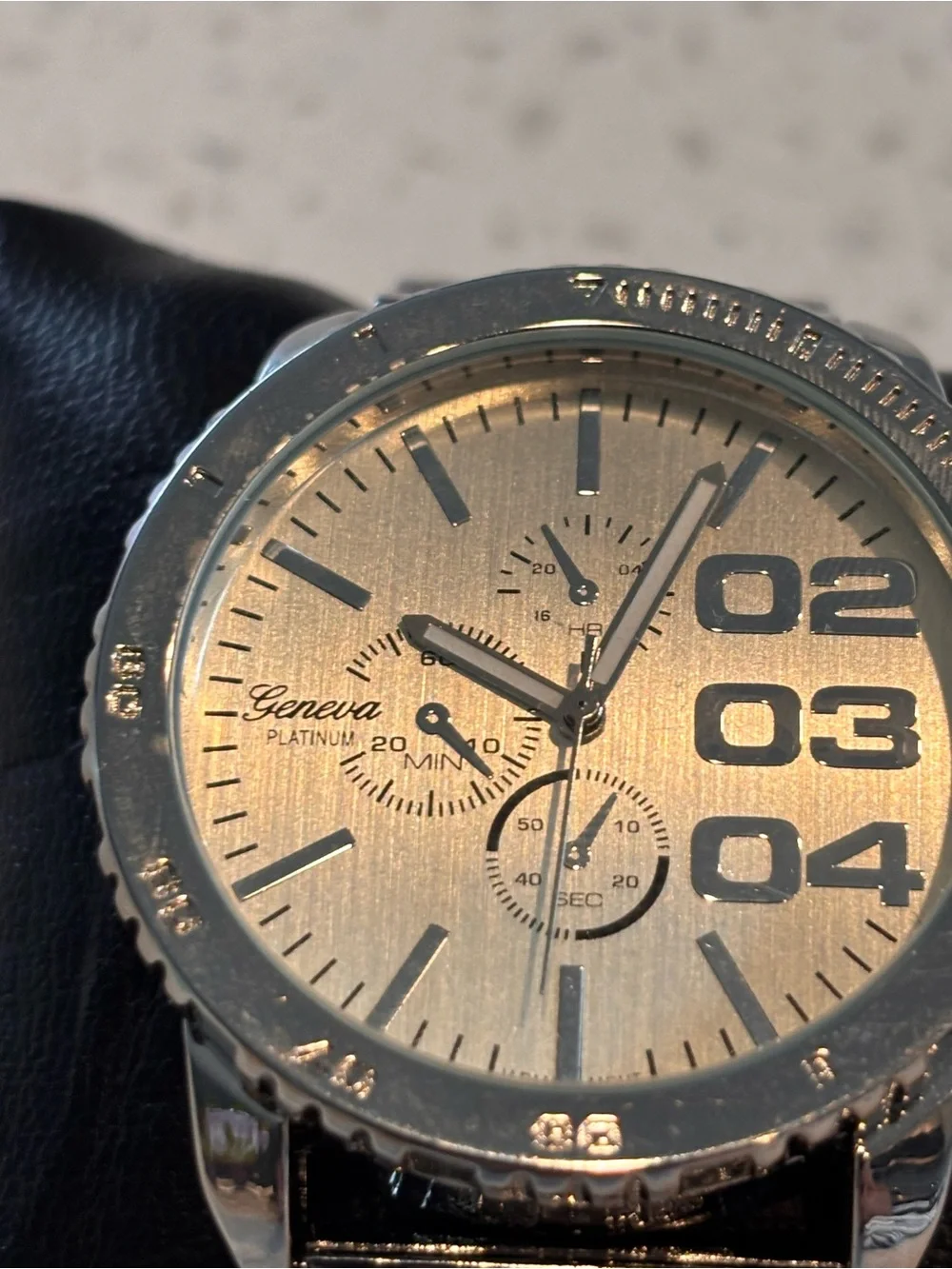 Geneva Silver Bracelet Men's Watch